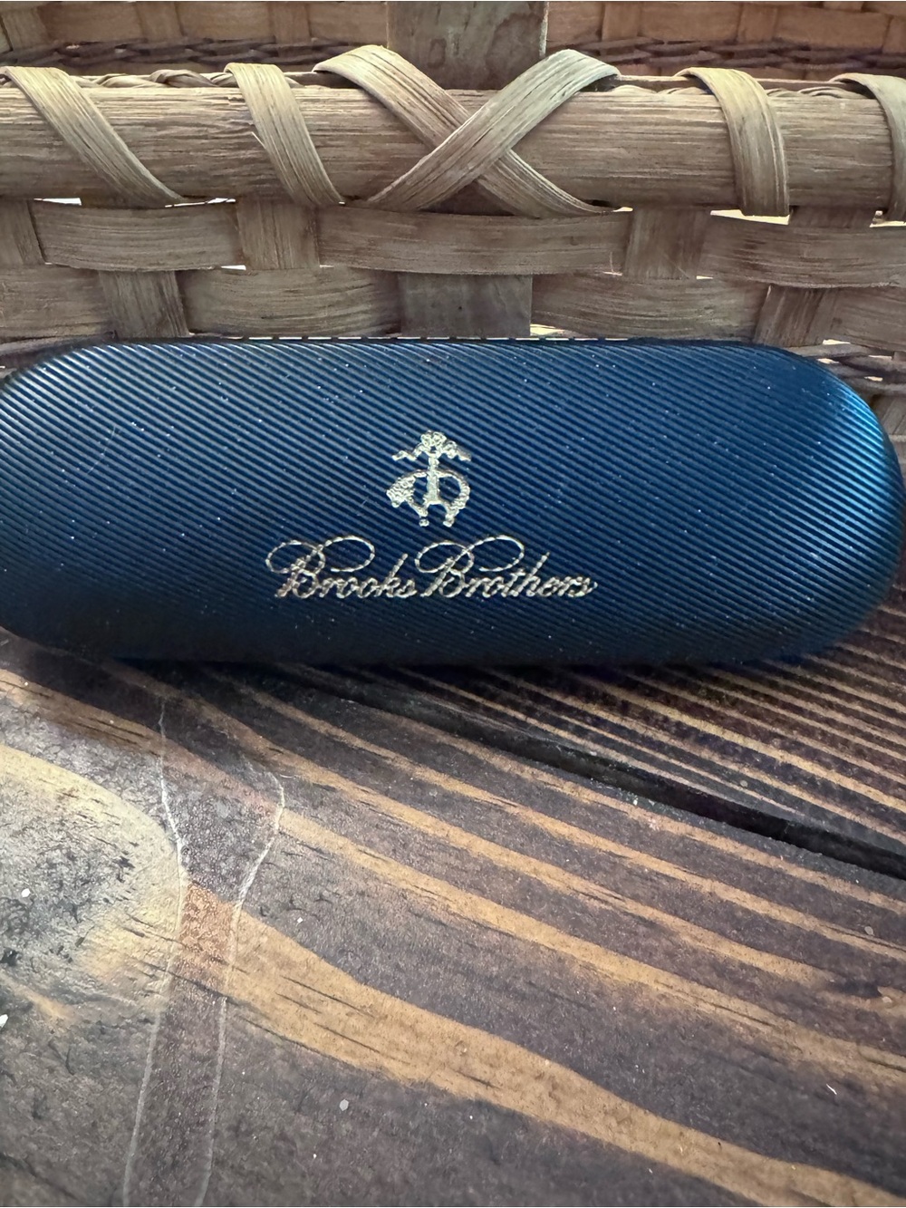 Brooks Brothers Navy and Gold Eyewear Case